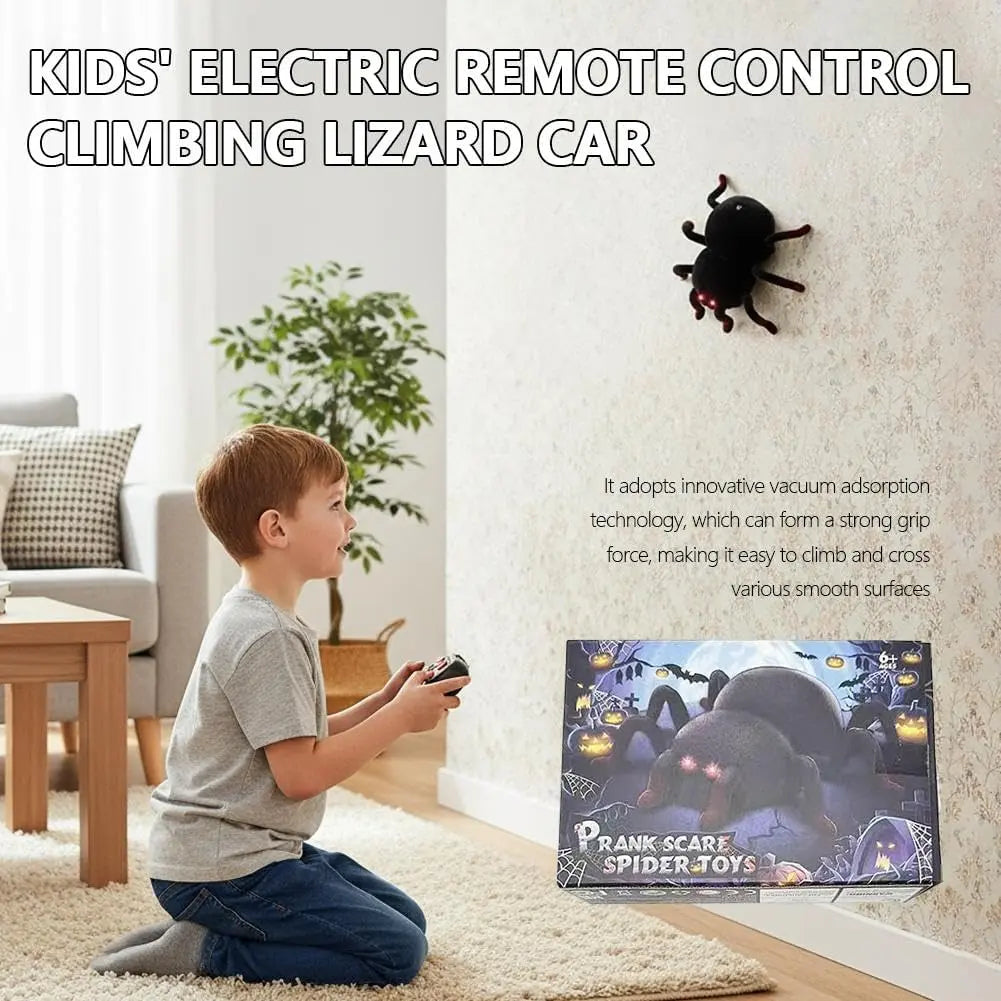 RC Wall Climbing Spider Toy Realistic Fuzzy Tarantula Anti-Gravity Remote Control Prank Bug with LED Eyes Rechargeable Gift for Kids Wholesale Hub