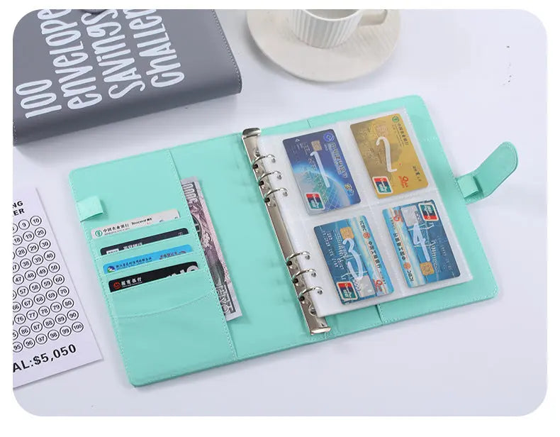 100 Envelope Savings Challenge Binder A5 Budget Planner Book PU Leather Cash Stuffing Money Organiser with Magnetic Closure & Tracker (Purple) Wholesale Hub