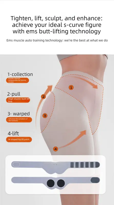 Electric Hip Trainer EMS Muscle Stimulator Buttock Lifting Belt with Remote Control 10 Modes 30 Intensity Levels Rechargeable Home Gym Workout Wholesale Hub