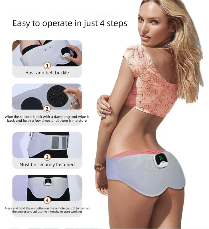 Electric Hip Trainer EMS Muscle Stimulator Buttock Lifting Belt with Remote Control 10 Modes 30 Intensity Levels Rechargeable Home Gym Workout Wholesale Hub
