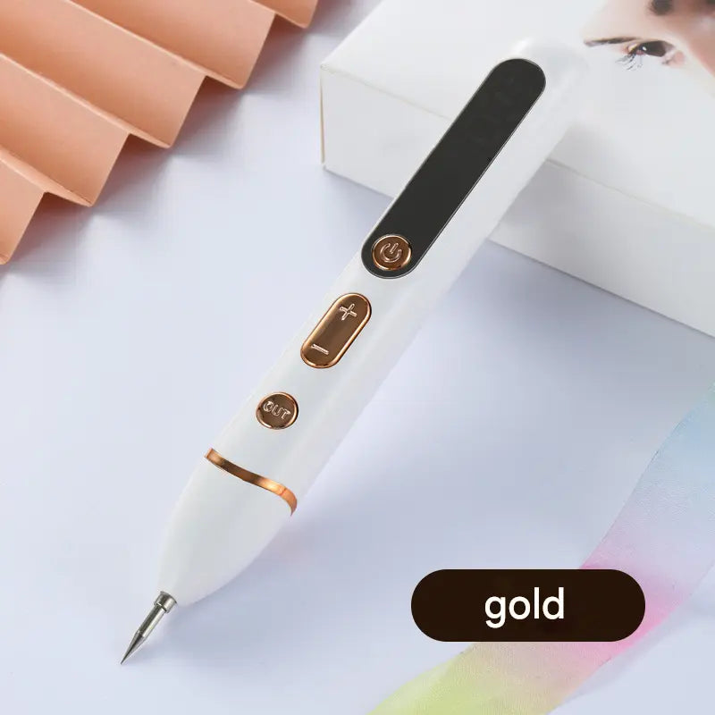 Professional Electric Mole & Dark Spot Remover Pen - Advanced Plasma Ion Technology for Seamless Skin Tag & Freckle Removal (Gold) Wholesale Hub