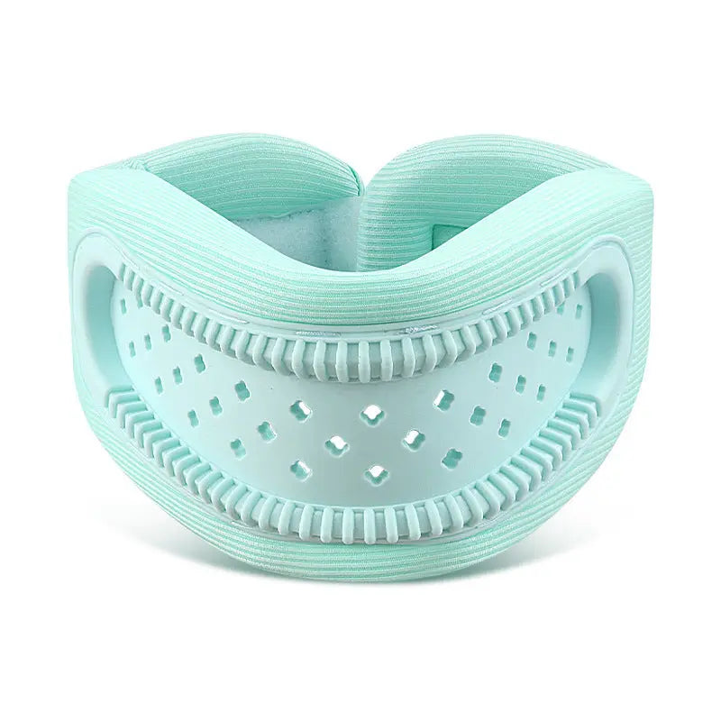 Blue Adjustable Silicone Neck Brace with High-Elastic Memory Foam & V-Shape - Prevent Forward Head Tilt and Posture Correction Wholesale Hub