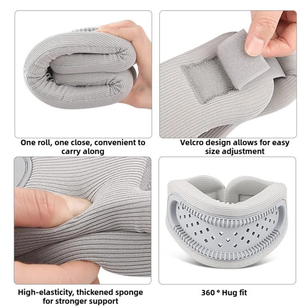 Black Adjustable Silicone Neck Brace with High-Elastic Memory Foam & V-Shape - Prevent Forward Head Tilt and Posture Correction Wholesale Hub