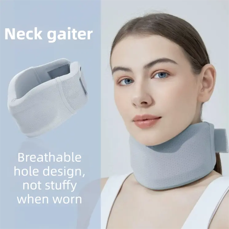 Light Green Adjustable Cooling Jelly Core Neck Brace with Washable Cover - 3D Hollow Cervical Collar for Posture & Forward Head Correction (M Size) Wholesale Hub