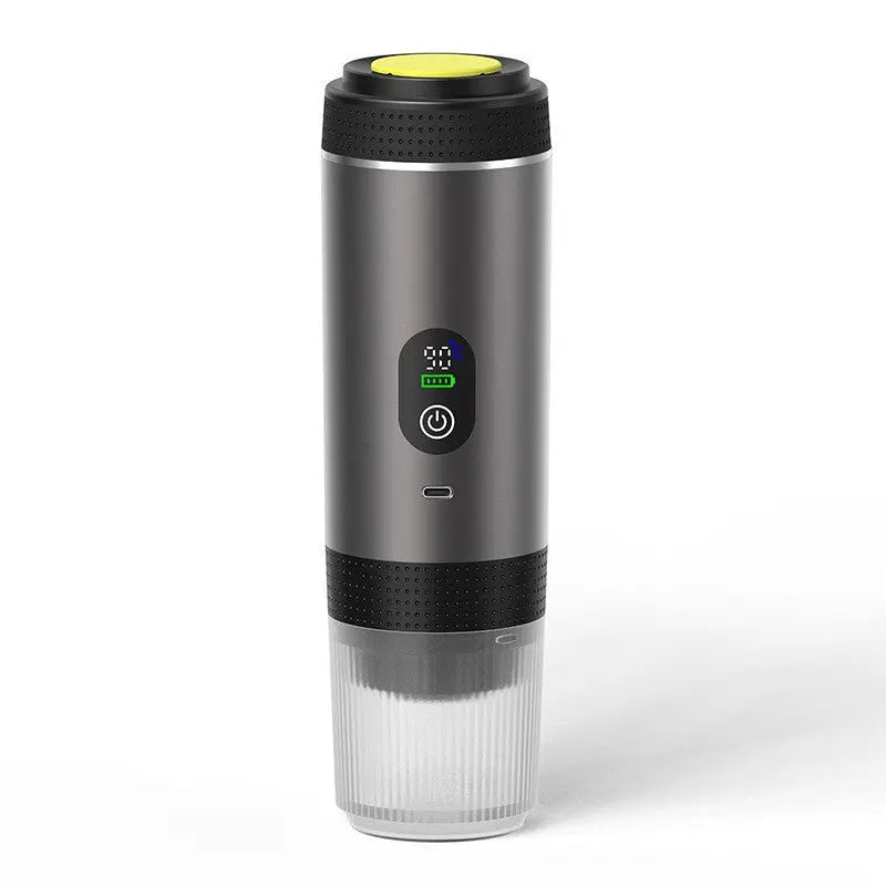 Grey 3-in-1 Portable Espresso Maker with Self-Heating and One-Touch Cold Hot Brew - Smart Digital Display & 20Bar High Pressure for Rich Crema Wholesale Hub