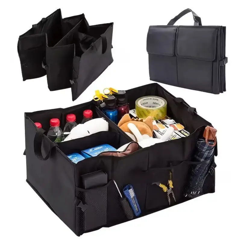 Heavy-Duty Foldable Car Trunk Organizer with Handles - Large Capacity Cargo Storage Box for Groceries & Gear (53x39x26.5 CM) Wholesale Hub