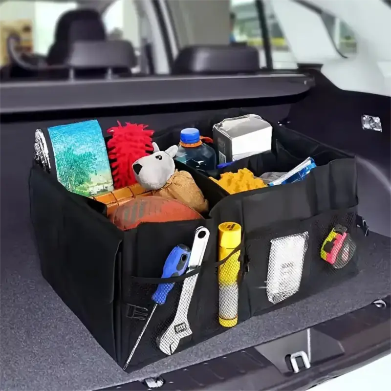 Heavy-Duty Foldable Car Trunk Organizer with Handles - Large Capacity Cargo Storage Box for Groceries & Gear (53x39x26.5 CM) Wholesale Hub