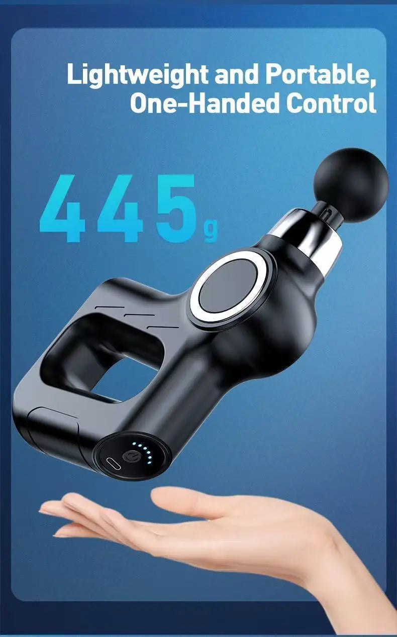 Mint Portable Mini Triangle Massage Gun with 6 Heads & 6 Speed Setting - High Frequency Muscle Stimulator for Professional Fitness (LCD Model) Wholesale Hub