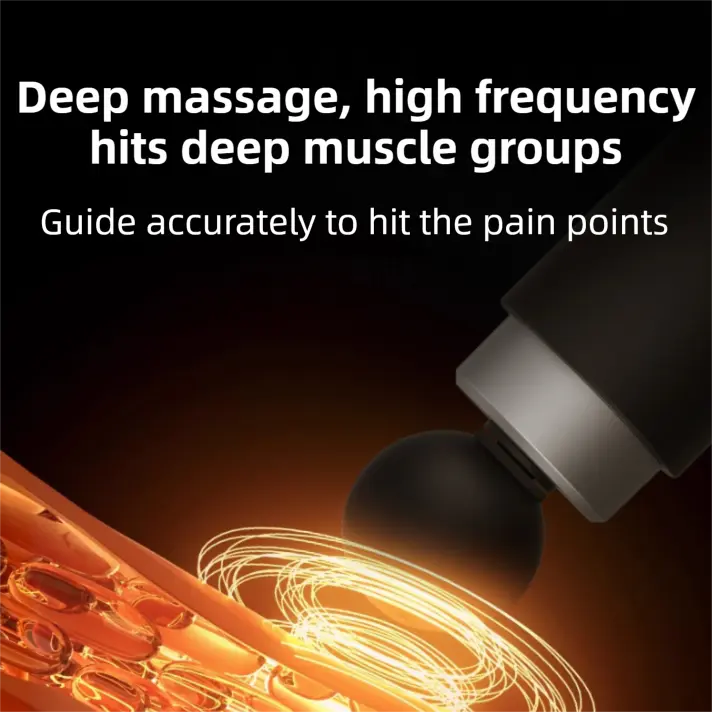 Black Grey Mini Hot Cold Massage Gun with10 Heads - 6 Intensity Dual Thermal Therapy Deep Muscle Reliever for Gym Fitness Recovery Wholesale Hub