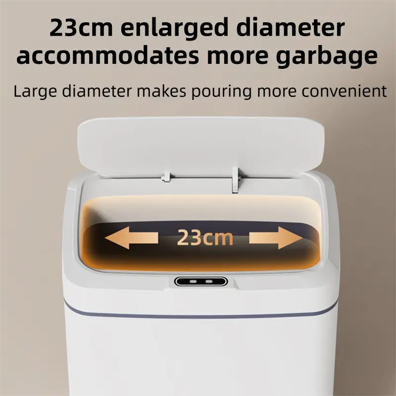 Black Intelligent Dual-Sensor Trash Can (Hand-Wave & Knee-Bend) - Slim-Fit Touchless Battery-Powered Bin for Bathroom & Kitchen Wholesale Hub