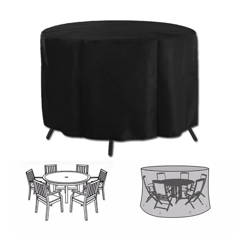 Heavy Duty Oxford Outdoor Round Table Cover (128 x 71 CM) - Waterproof, Anti-UV & Dustproof Garden Dining Set Cover Wholesale Hub