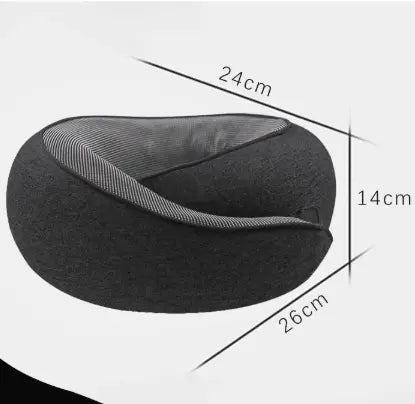 Black Ergonomic Memory Foam Travel Neck Pillow - U-Shaped Support for Naps & Journeys Wholesale Hub