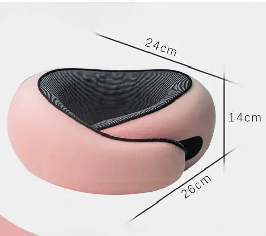 Pink Ergonomic Memory Foam Travel Neck Pillow - U-Shaped Support for Naps & Journeys Wholesale Hub