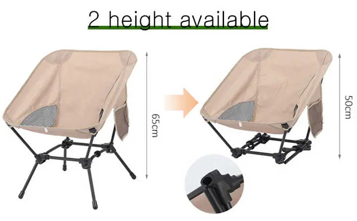 Black Portable Lightweight Folding Beach Chair - Compact Fishing Chair with Square Legs for Outdoor Use Wholesale Hub