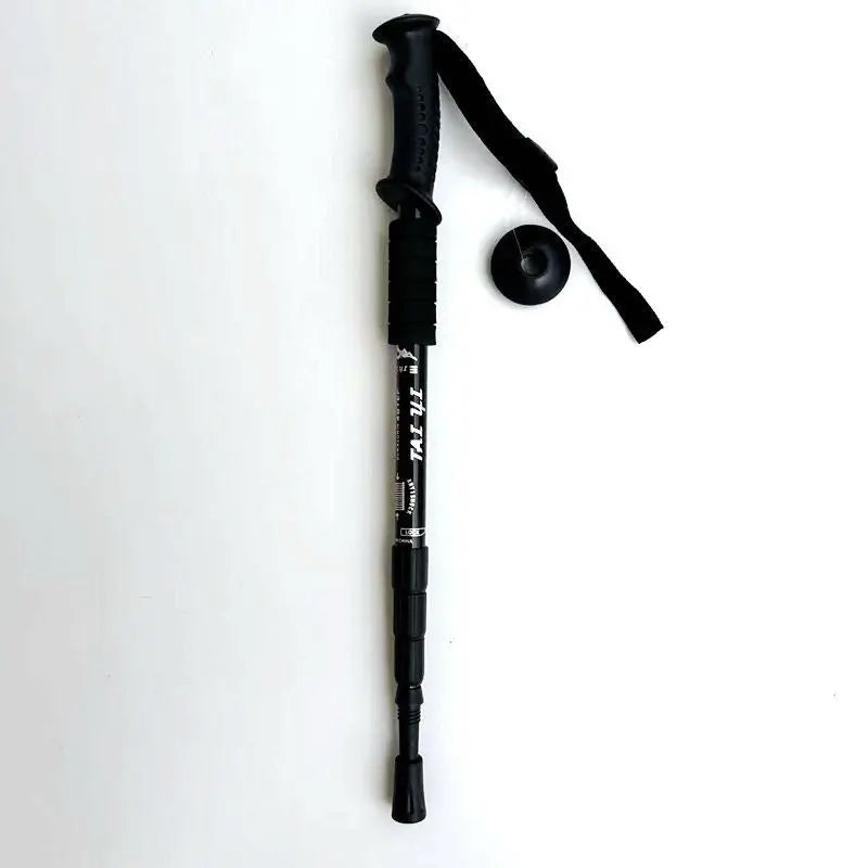 Black 2-Pack Lightweight Trekking Poles | 4-Section Adjustable 52-110cm Walking Sticks | Anti-Shock High-Strength Aluminum Alloy Hiking Poles Wholesale Hub