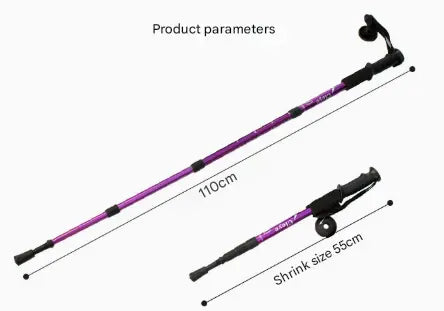 Gold 2-Pack Lightweight Trekking Poles | 4-Section Adjustable 52-110cm Walking Sticks | Anti-Shock High-Strength Aluminum Alloy Hiking Poles Wholesale Hub