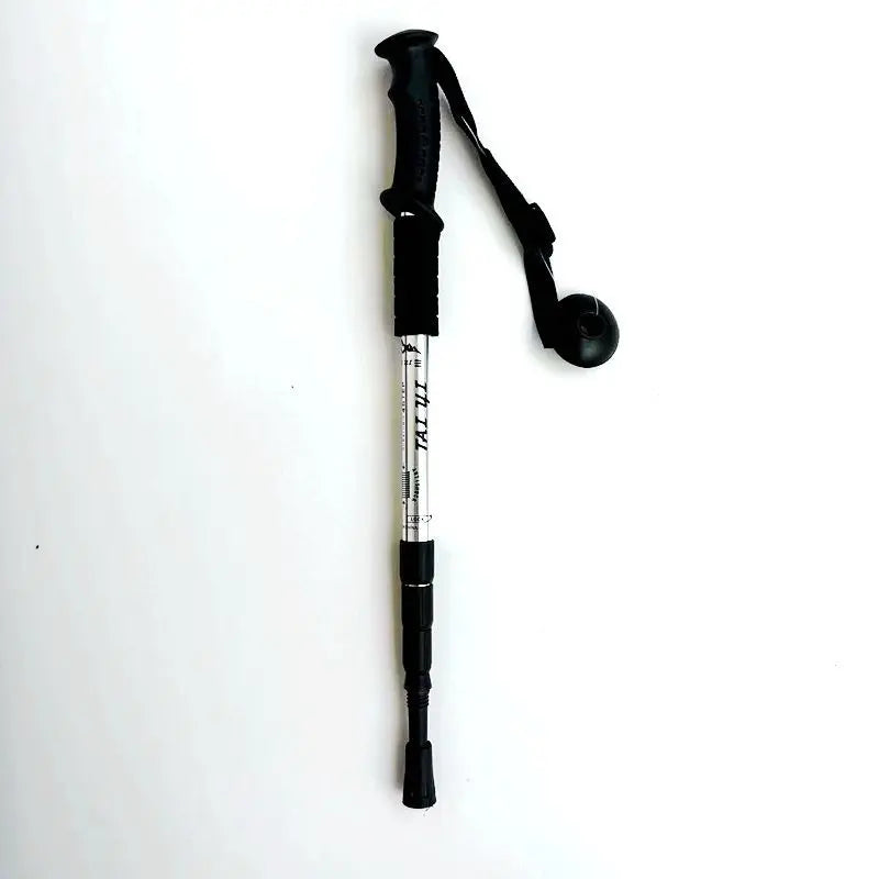 Silver 2-Pack Lightweight Trekking Poles | 4-Section Adjustable 52-110cm Walking Sticks | Anti-Shock High-Strength Aluminum Alloy Hiking Poles Wholesale Hub