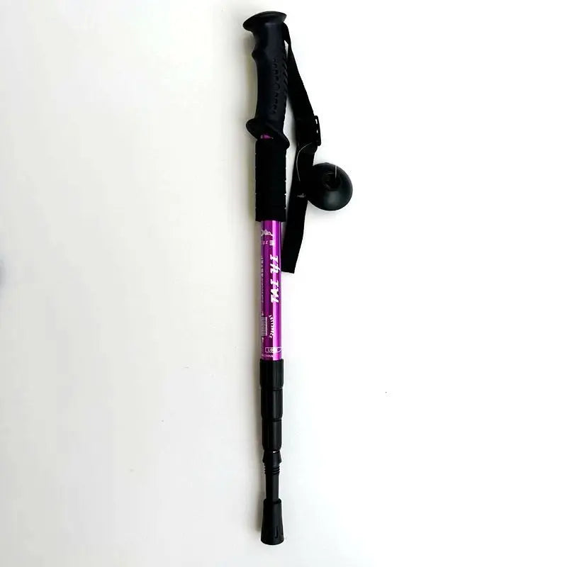 Purple 2-Pack Lightweight Trekking Poles | 4-Section Adjustable 52-110cm Walking Sticks | Anti-Shock High-Strength Aluminum Alloy Hiking Poles Wholesale Hub