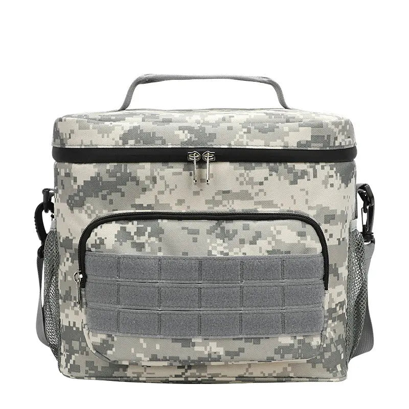 Black-white and Grey Camouflage Tactical Insulated Camouflage Lunch Bag | Large Capacity Waterproof Oxford Cooler | Portable Thermal Meal Prep Tote for Work and Outdoor Wholesale Hub