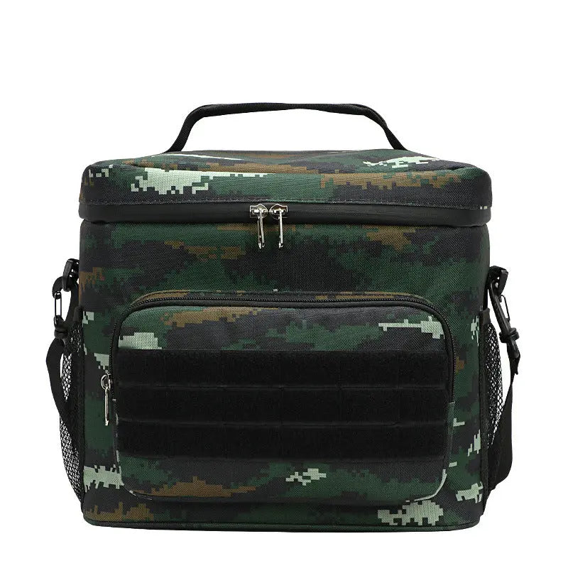 Green Camouflage Tactical Insulated Camouflage Lunch Bag | Large Capacity Waterproof Oxford Cooler | Portable Thermal Meal Prep Tote for Work and Outdoor Wholesale Hub