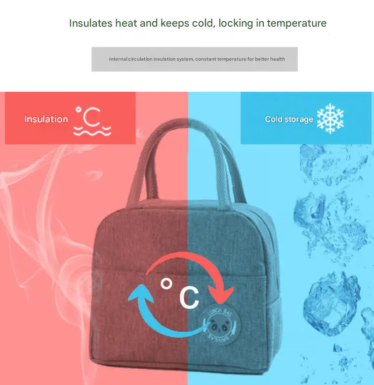 Rose Red Portable Insulated Lunch Bag for Kids & Adults | Cute Panda Thermal Bento Tote | Lightweight Water-Resistant Meal Prep Bag Wholesale Hub