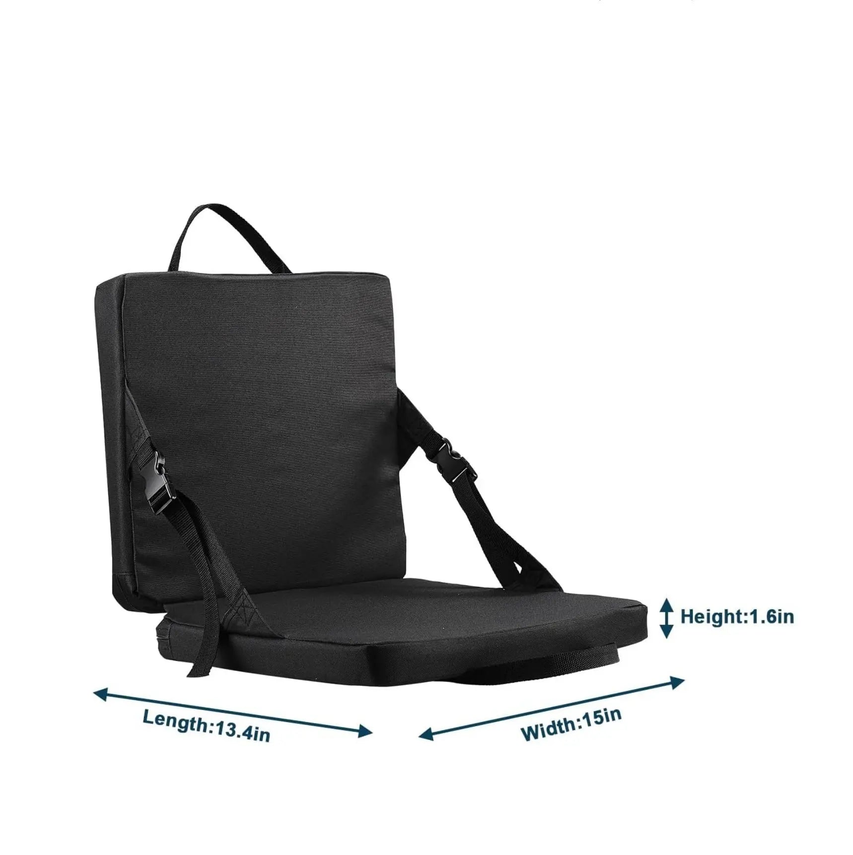 Black Portable Foldable Outdoor Seat – Multi-Functional Stadium & Boat Chair with Carry Handle Wholesale Hub