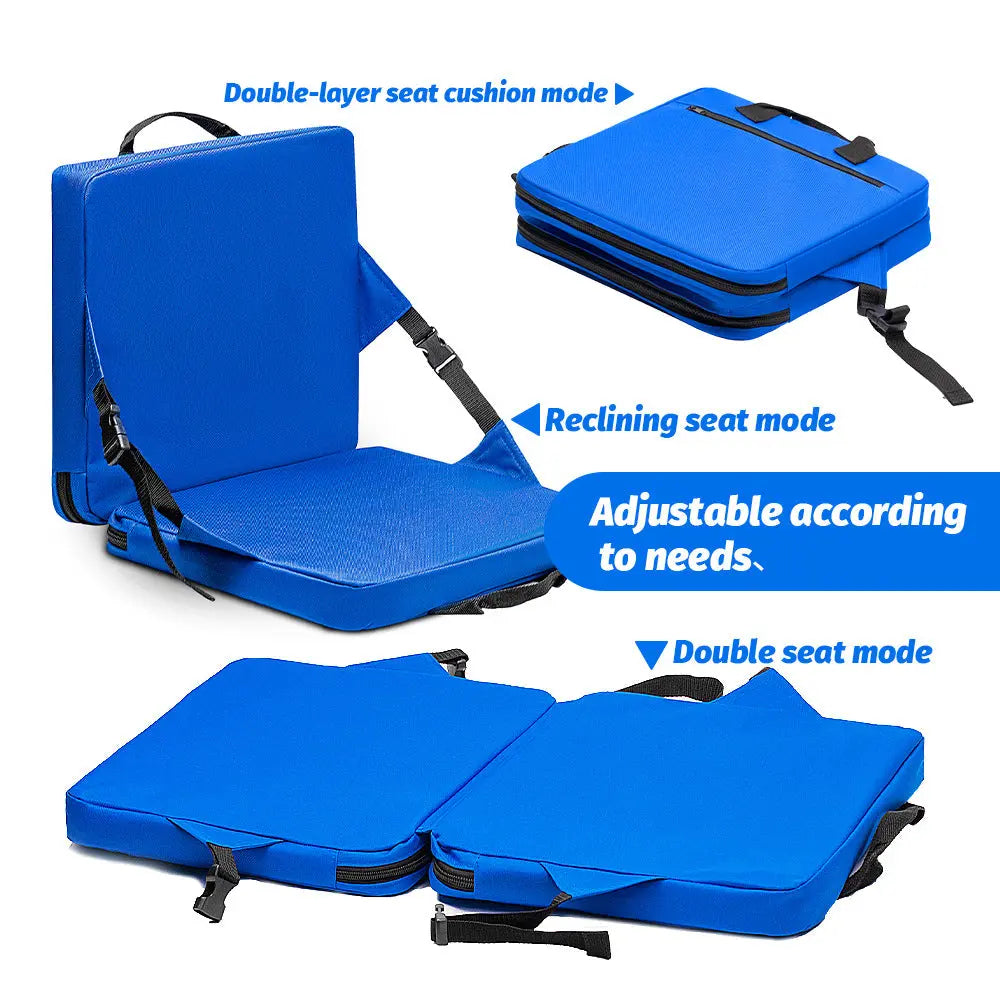 Black Portable Foldable Outdoor Seat – Multi-Functional Stadium & Boat Chair with Carry Handle Wholesale Hub