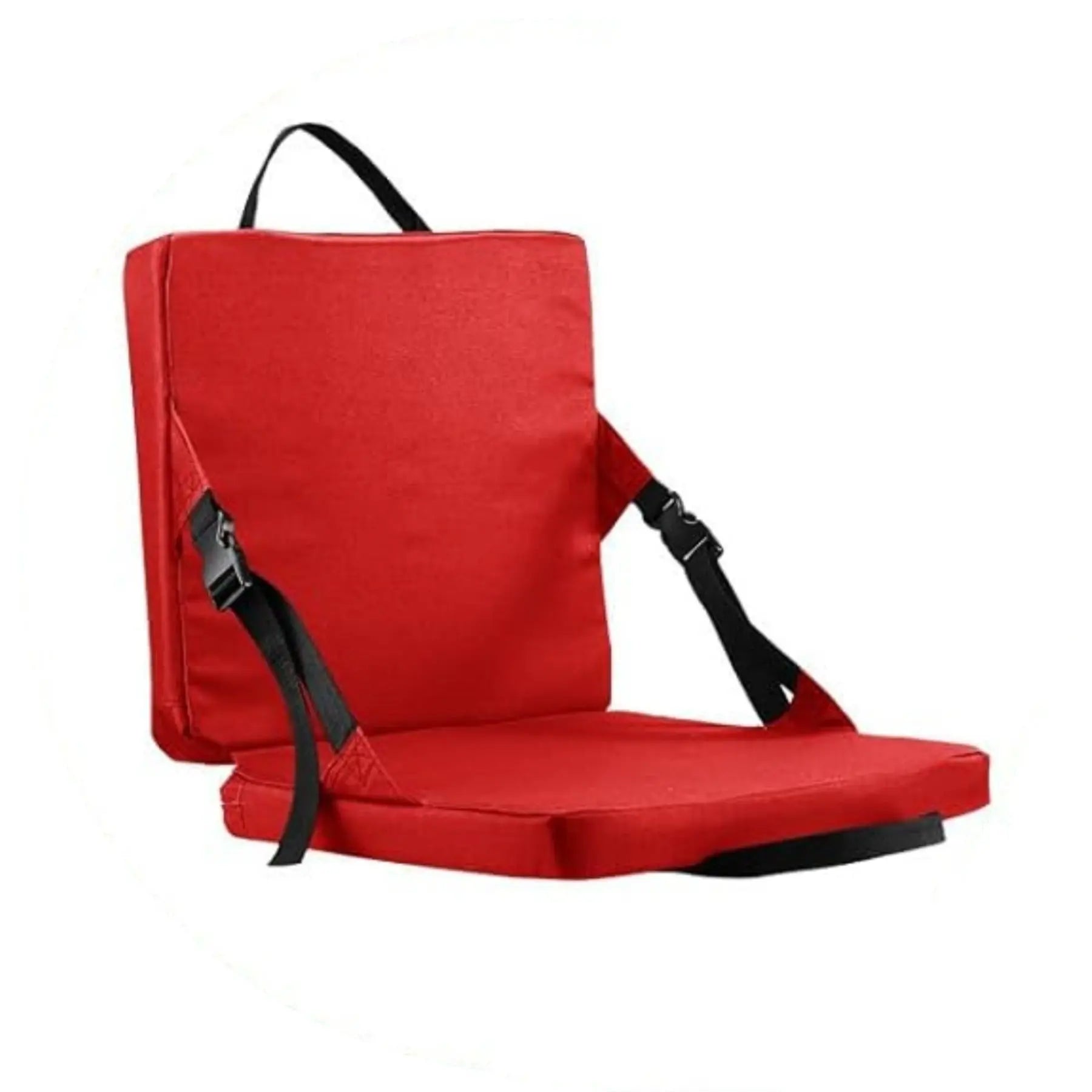 Red Portable Foldable Outdoor Seat – Multi-Functional Stadium & Boat Chair with Carry Handle Wholesale Hub