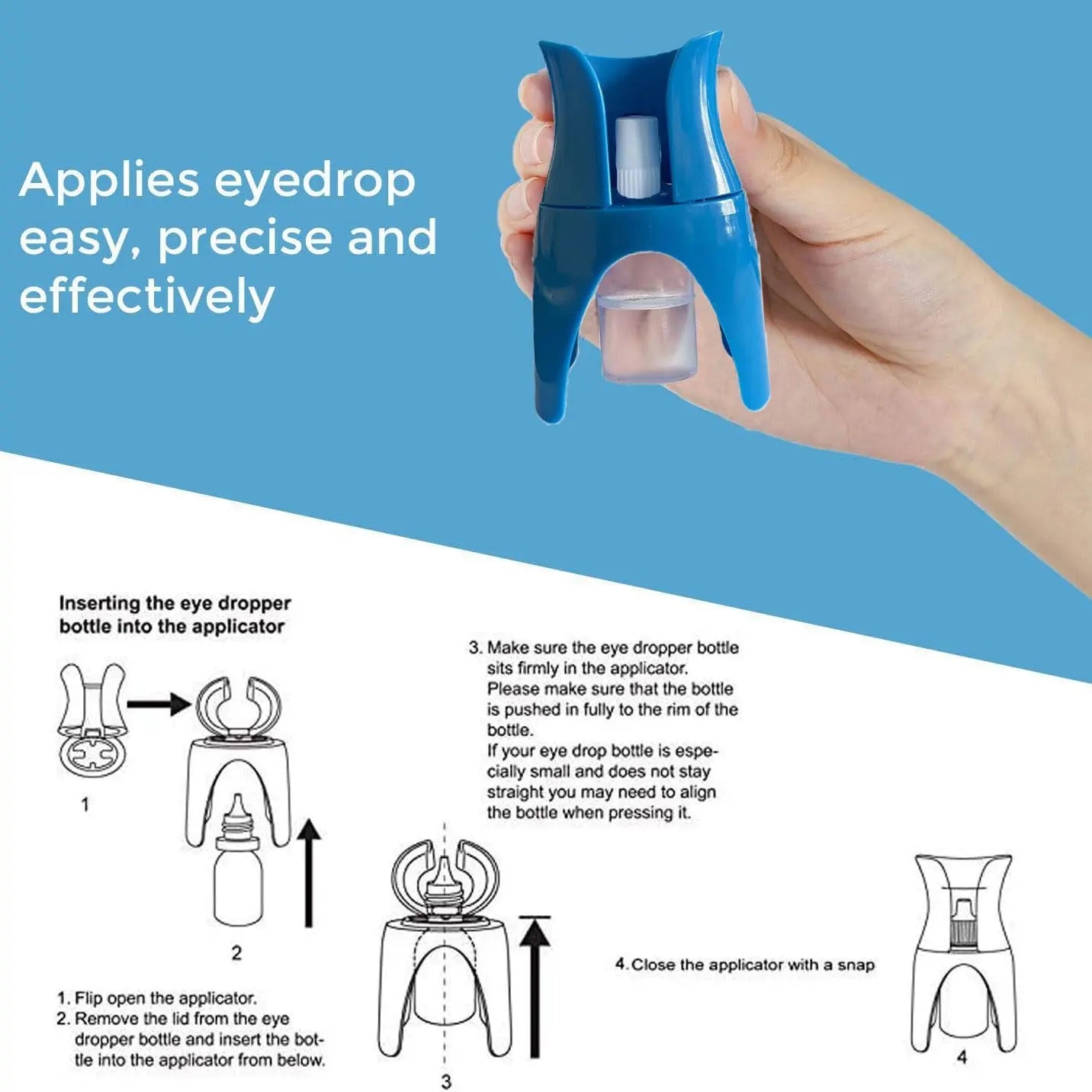 Light Blue Eye Drop Applicator – Safe & Hygienic Eyedrop Dispenser for Precise Application Wholesale Hub