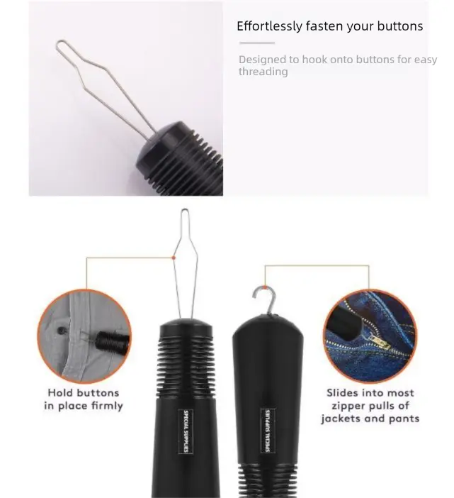 Black Dressing Aid Tool – Button & Zipper Assistant for Elderly and People with Limited Mobility Wholesale Hub