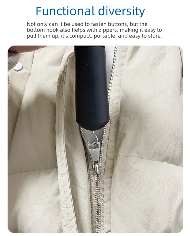 Black Dressing Aid Tool – Button & Zipper Assistant for Elderly and People with Limited Mobility Wholesale Hub