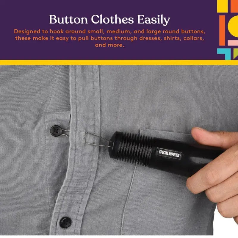 Grey Dressing Aid Tool – Button & Zipper Assistant for Elderly and People with Limited Mobility Wholesale Hub
