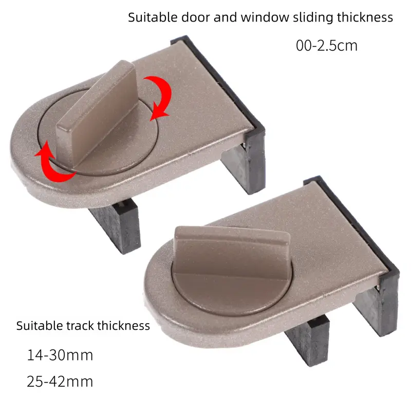 3 Pcs Brown Window Lock & Door Limiting Device – Multi-Functional, No-Drill Safety Lock for Sliding Windows and Doors Wholesale Hub