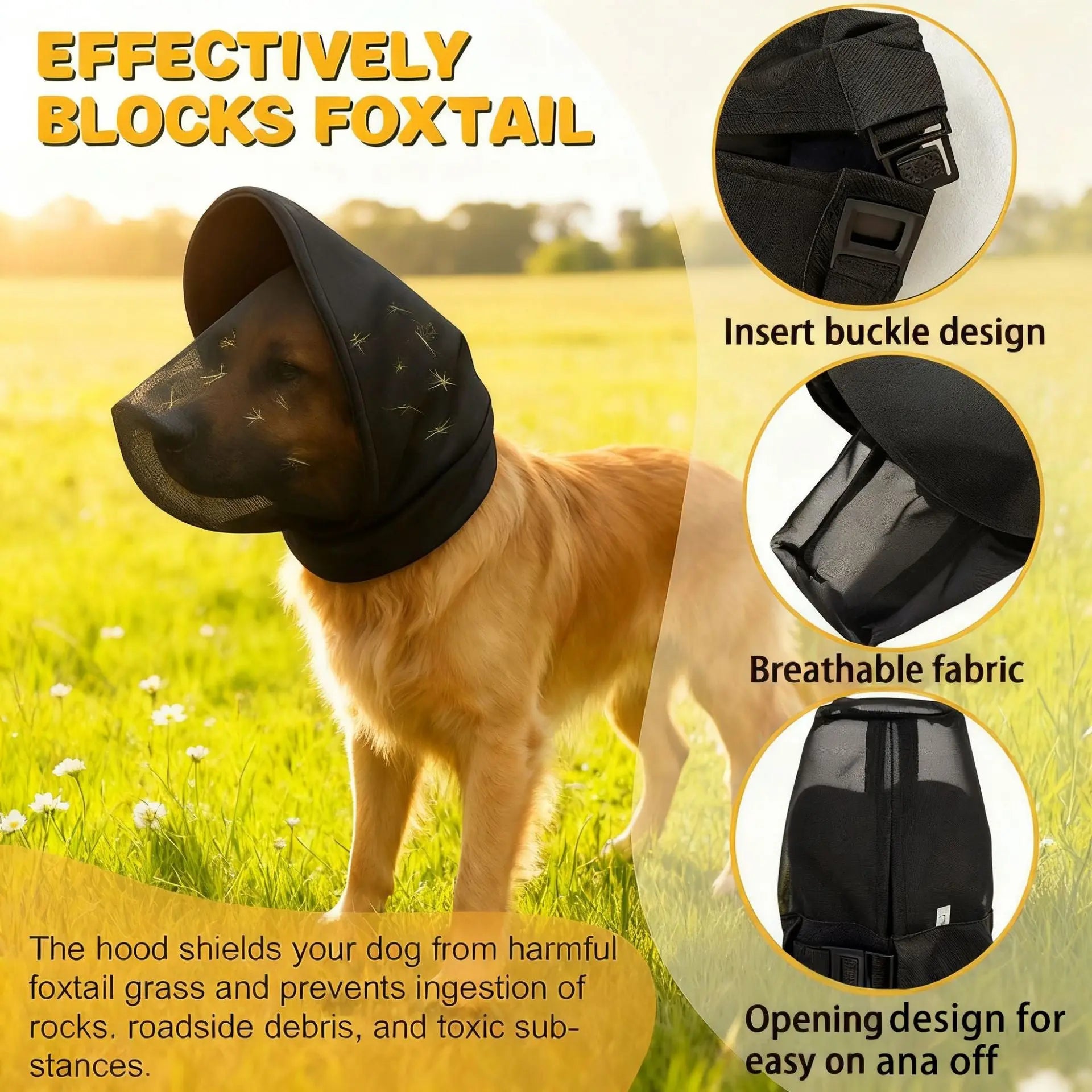 Size XL White Mesh Net Hood for Dogs – Protective Face Cover Against Insects, Debris, and Oral Ingestion Wholesale Hub