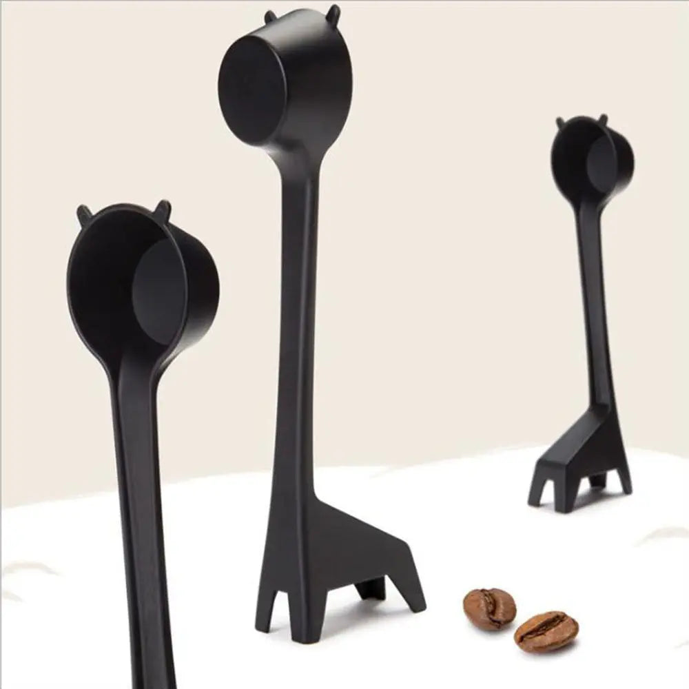 Giraffe-Shaped Coffee Scoop Set of 10 in Black ABS Plastic for Precise Coffee Grounds Measurement Wholesale Hub