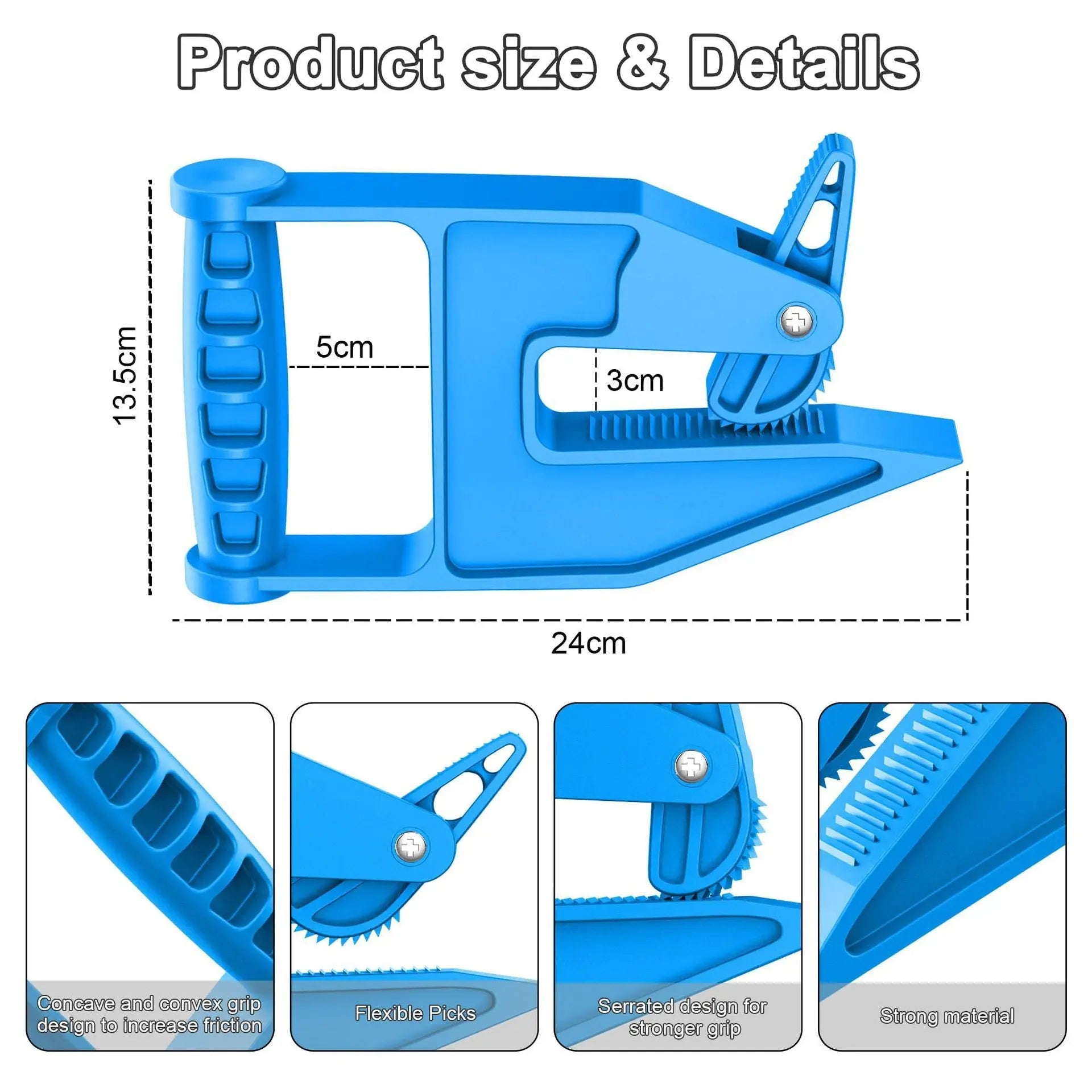 Blue Mat Lifter Handle Set of 2 – Lightweight Plastic Tool for Easy, Hands-Free Moving of Rugs, Mats, and Carpets Wholesale Hub
