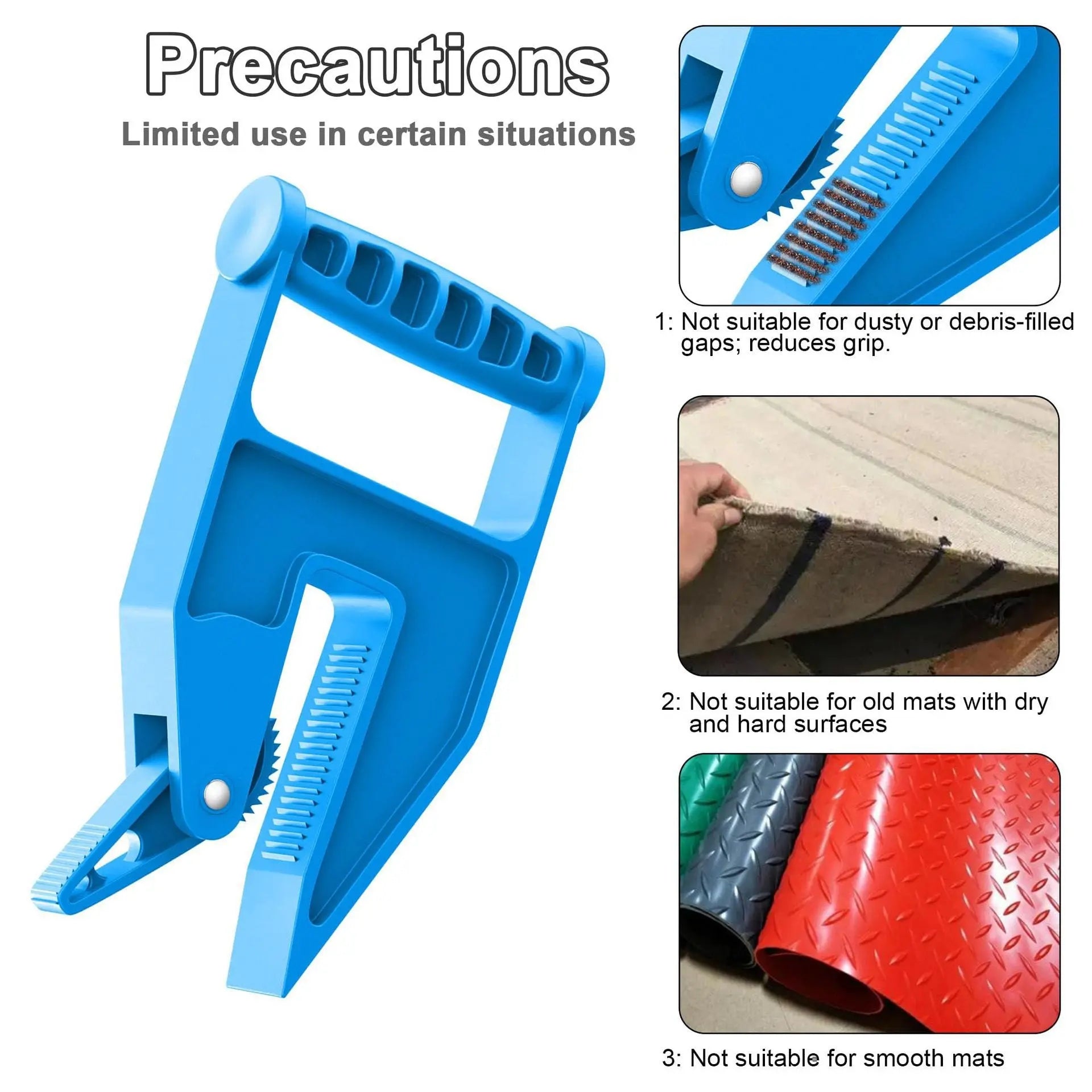 Blue Mat Lifter Handle Set of 2 – Lightweight Plastic Tool for Easy, Hands-Free Moving of Rugs, Mats, and Carpets Wholesale Hub