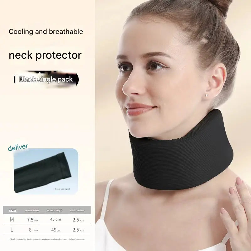 Black Neck Support Brace for Posture Correction – Cervical Collar with Cooling Fabric and Adjustable Fit for Office, Driving and Daily Use Wholesale Hub