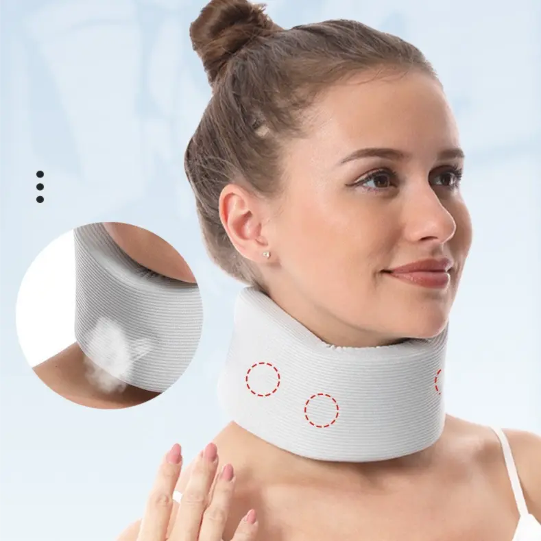 Black Neck Support Brace for Posture Correction – Cervical Collar with Cooling Fabric and Adjustable Fit for Office, Driving and Daily Use Wholesale Hub