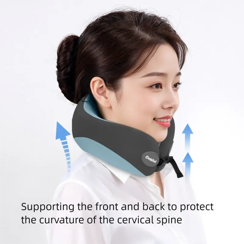 Light gray Memory Foam U-Shaped Travel Neck Pillow – Ergonomic Support for Airplane, Car, and Office Use Wholesale Hub