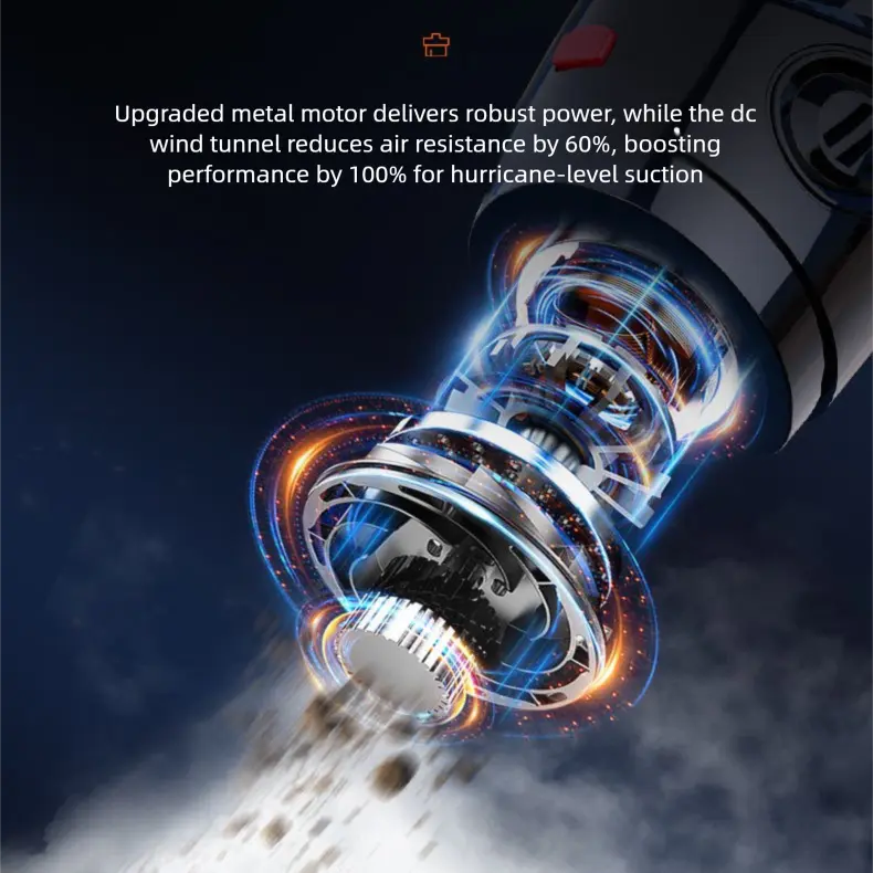 Black Portable Cordless Vacuum Cleaner – High-Power Lithium Battery with Strong Suction for Car and Home Use Wholesale Hub