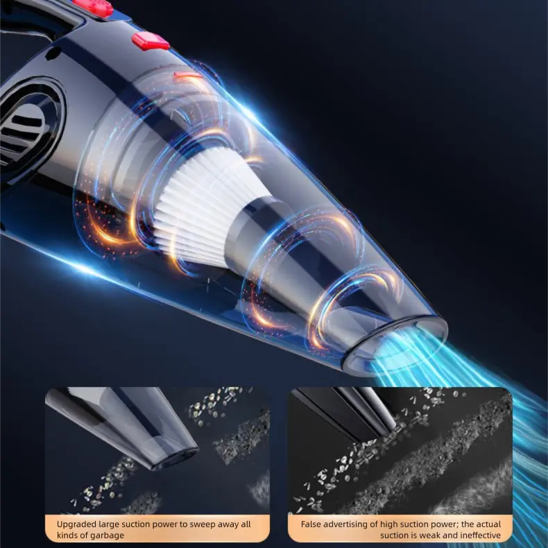 Piano lacquer black Portable Cordless Vacuum Cleaner – High-Power Lithium Battery with Strong Suction for Car and Home Use Wholesale Hub