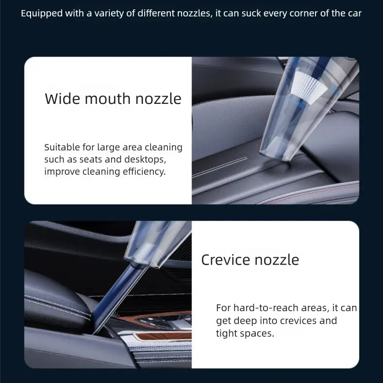Piano lacquer black Portable Cordless Vacuum Cleaner – High-Power Lithium Battery with Strong Suction for Car and Home Use Wholesale Hub