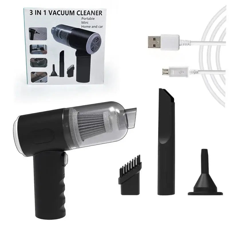 Black High-Power Cordless Handheld Vacuum Cleaner – Compact, Rechargeable, and Portable for Home, Car, and Desk Use Wholesale Hub