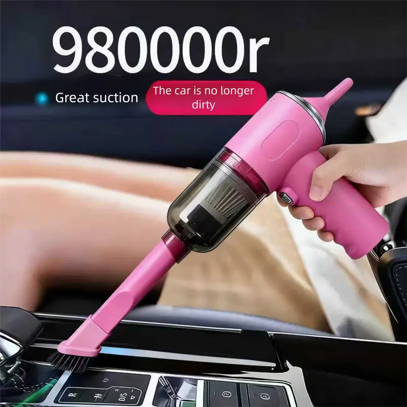 Pink High-Power Cordless Handheld Vacuum Cleaner – Compact, Rechargeable, and Portable for Home, Car, and Desk Use Wholesale Hub