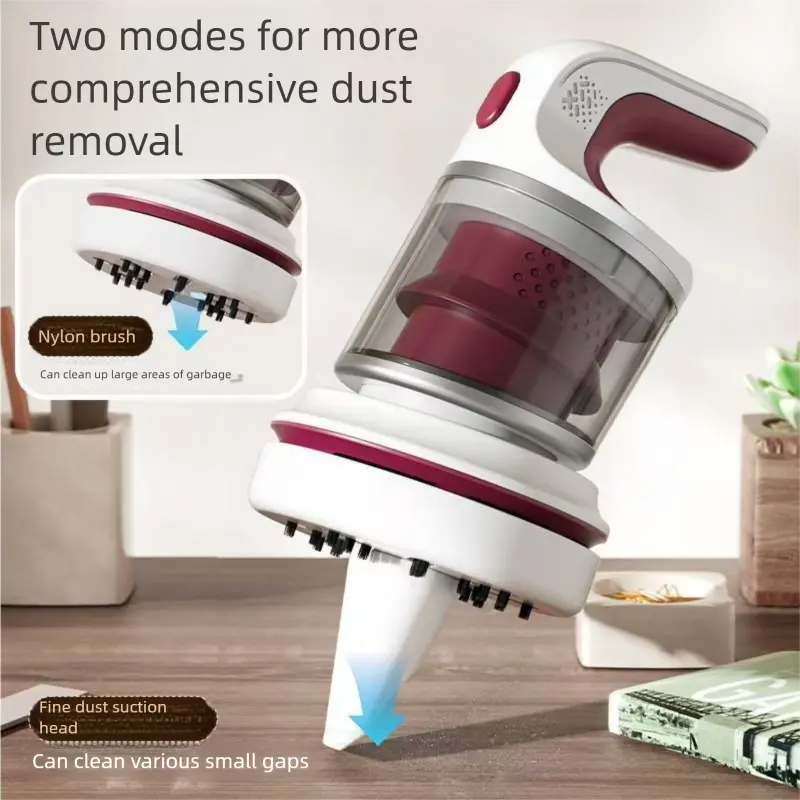 Orange Compact Desktop Vacuum Cleaner – Cordless Handheld Dust Remover for Office, Keyboard, Car & Home Use with Dual Suction Modes and USB Charging Wholesale Hub