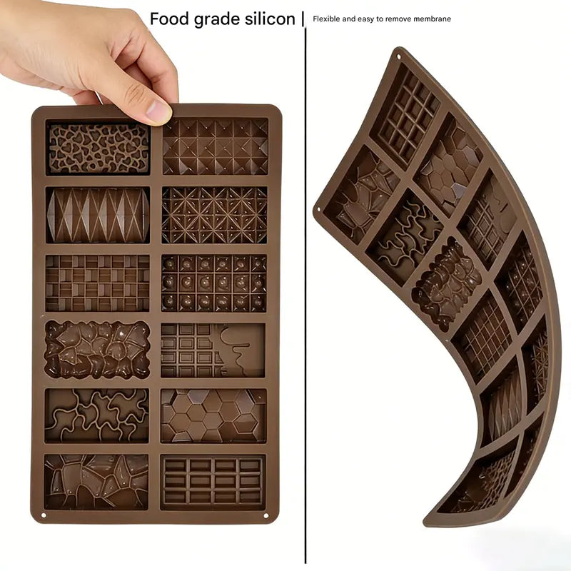 2-Piece Dubai Rectangle Chocolate Silicone Mold Set – Food-Grade, Easy Release, Heat-Resistant Baking Molds for Chocolate, Candy, and Cake(Triangle chocolates) Wholesale Hub