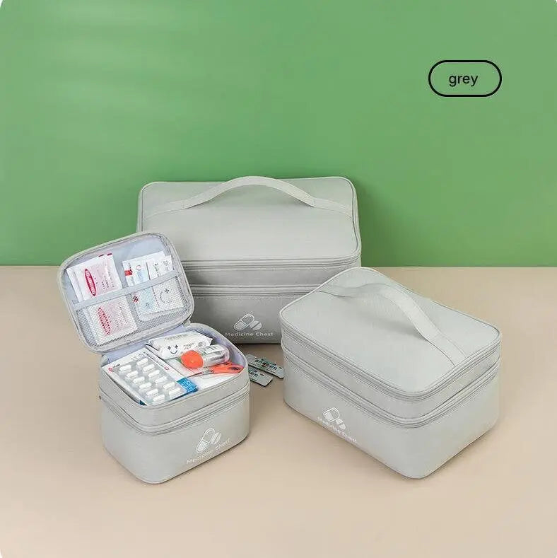 Beige 3-Piece First Aid Organizer Set – Small, Medium & Large Medicine Storage Cases (19/23/35cm) for Home & Travel Wholesale Hub