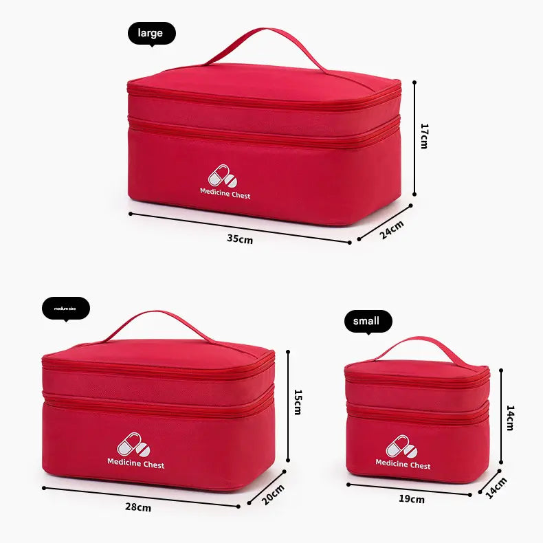 Navy blue 3-Piece First Aid Organizer Set – Small, Medium & Large Medicine Storage Cases (19/23/35cm) for Home & Travel Wholesale Hub