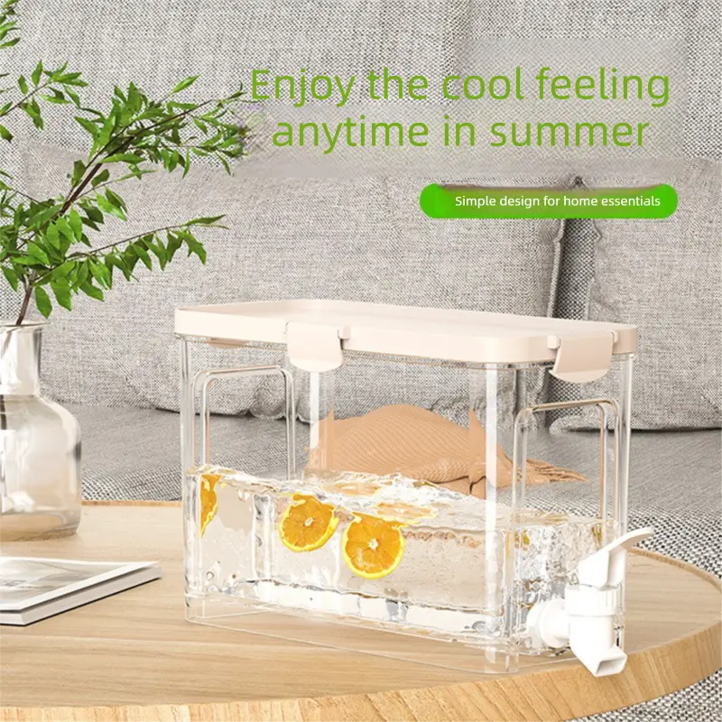 Large Capacity Cold Water Dispenser with Faucet – 22.5×16.5×11.2cm Rectangular Beverage Container for Home Use Wholesale Hub